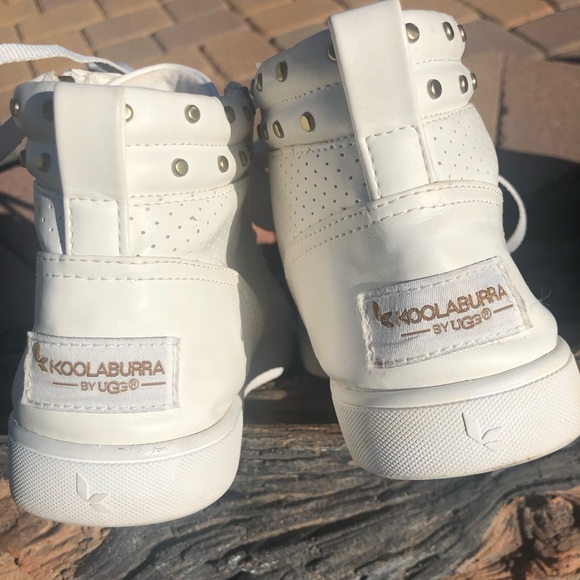 KOOLABURRA By UGGS Women’s Kayleigh White High top Sneakers w/ Zippers! Size 8. - Picture 4 of 11